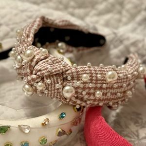 Lele Sadoughi mauve houndstooth